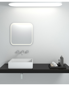 Quadratische Aufsatzwaschschale aus Solid Surface Mattweiß – Boma