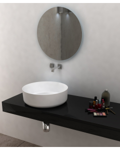 Runde Aufsatz-Waschschale aus Solid Surface Mattweiß - Uvira
