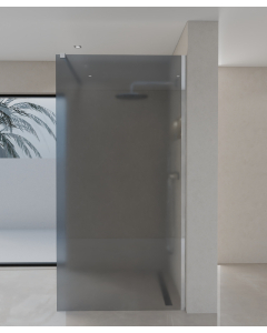 Paroi de douche Seia en verre fumé noir largeur de 70 à 120 cm avec profilé chromé ajustable