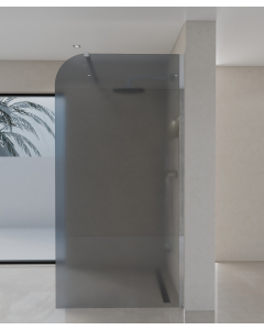 Paroi de douche Beja design moderne forme 1/4 de cercle en verre fumé noir et profilé chromé