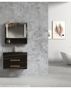 Badmöbel Schwarz Jaipur - 80 cm