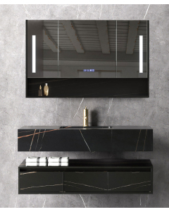 Badezimmermöbel Schwarz Madras - 120 cm