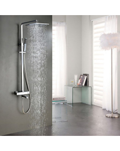 Robinet de douche et baignoire thermostatique avec tête de douche en acier inoxydable