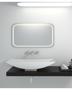 Rechteckiges Aufsatzwaschbecken aus Solid Surface, matt weiß – Gamboma