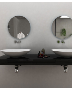 Kabinda Aufsatzwaschbecken oval Solid Surface Mattweiß