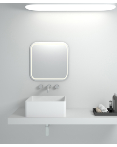 Aufsatzwaschtisch Quadrat Solid Surface Weiß Matt - Kouilou