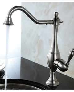 Küchenarmatur Vintage-Stil, gebürstetes Nickel