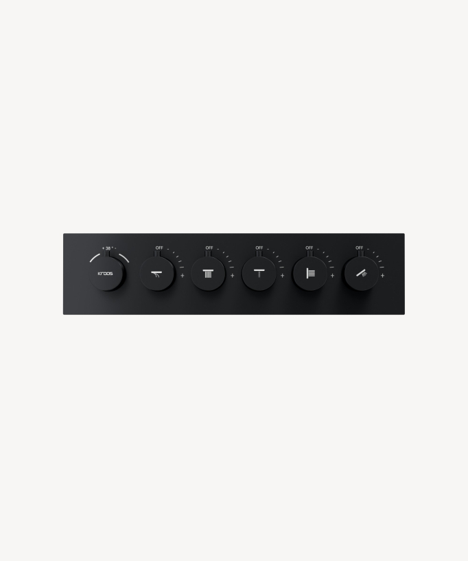 Thermostatische LED-Duschsystem-Kombination, Schwarz – 600x800 mm