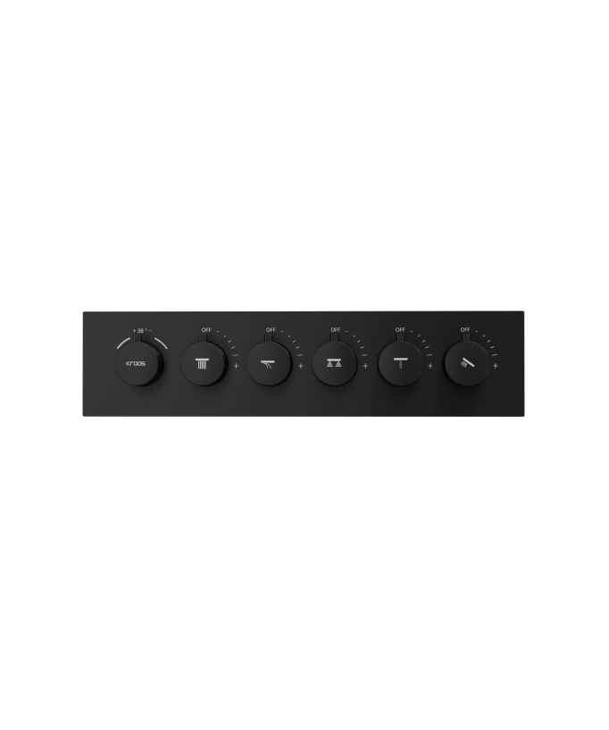 Thermostatische Duschkombination mit LED-Regenhimmel & Chromotherapie - 80 x 60 cm - Schwarz