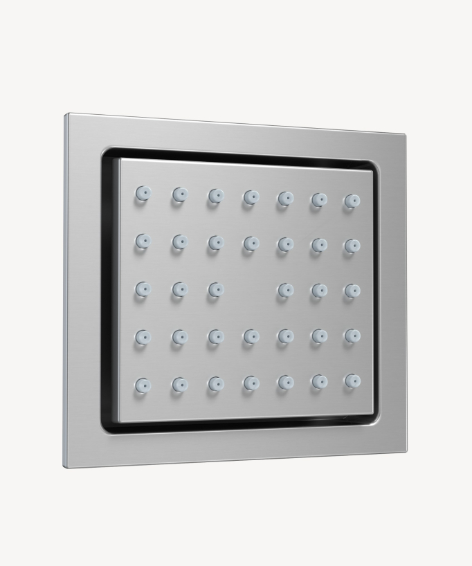 Thermostatisches Unterputz-Duschsystem Decke 500 mm, 3 Körperdüsen Nickel gebürstet - Sirius