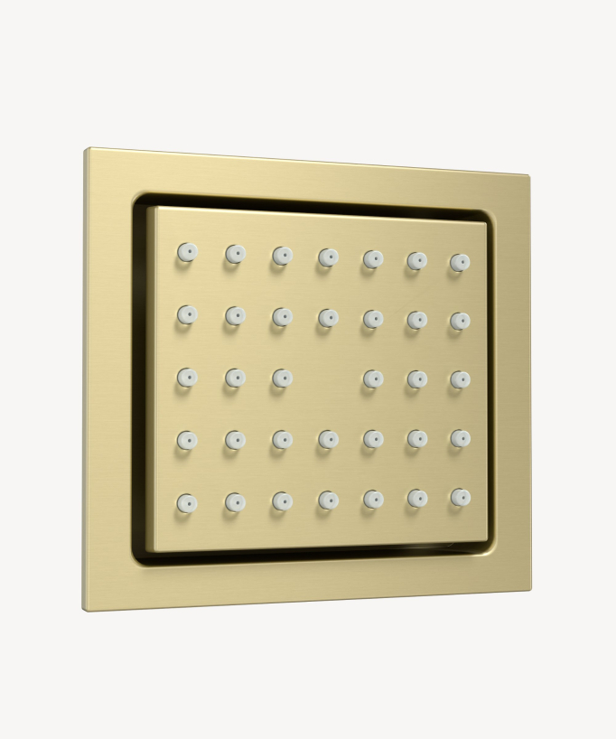 Thermostatischer Decken-Einbauduschhimmel 500 mm, 3 Körperdüsen Gebürstetes Gold - Sirius