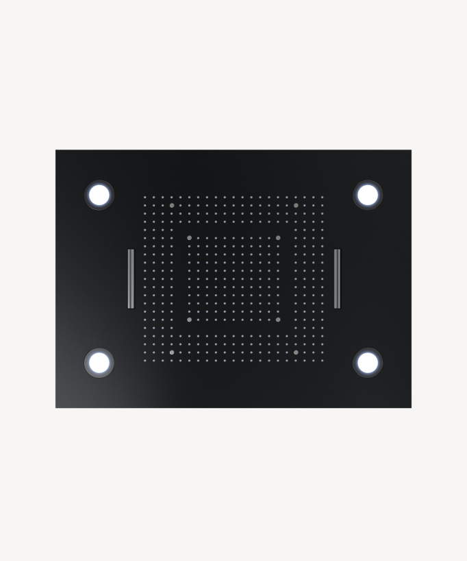 Thermostatische LED-Duschsystem-Kombination, Schwarz – 600x800 mm