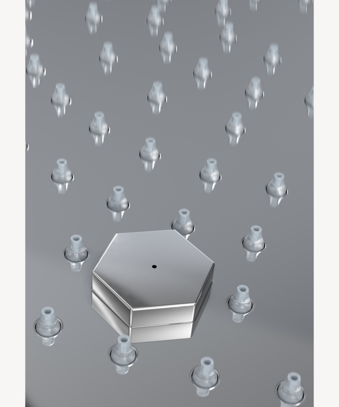 Sirius Duschsystem mit LED-Einbau-Regenbrause und Thermostat, Decke, Chrom