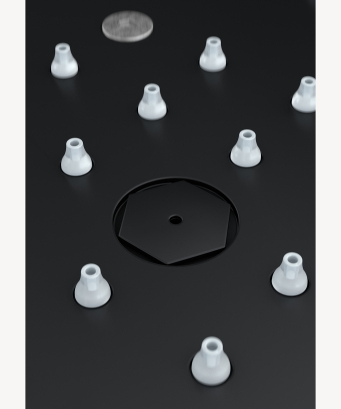 Thermostatische Duschkombination mit LED-Regenhimmel & Chromotherapie - 80 x 60 cm - Schwarz