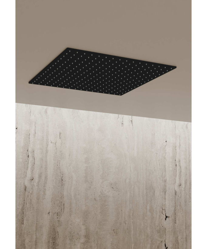 Thermostatisches Decken-Duschsystem 500 mm, 3 Körperdüsen Schwarz – Sirius