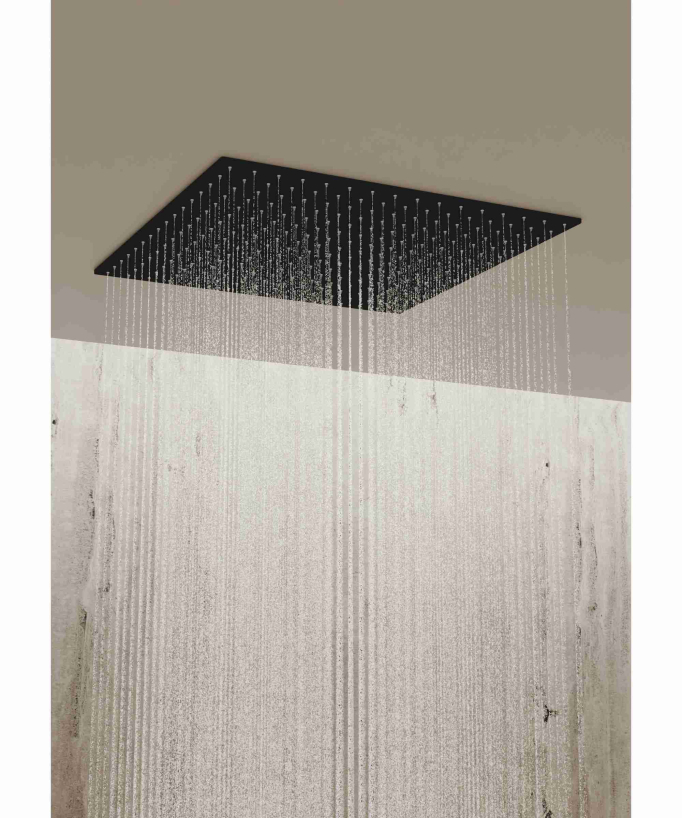 Thermostatisches Decken-Duschsystem 500 mm, 3 Körperdüsen Schwarz – Sirius