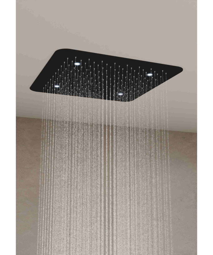 Unterputz-Thermostat-Duschsystem mit LED-Deckenbrause – Schwarz