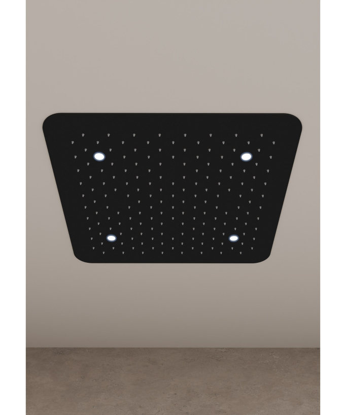 Unterputz-Thermostat-Duschsystem mit LED-Deckenbrause – Schwarz