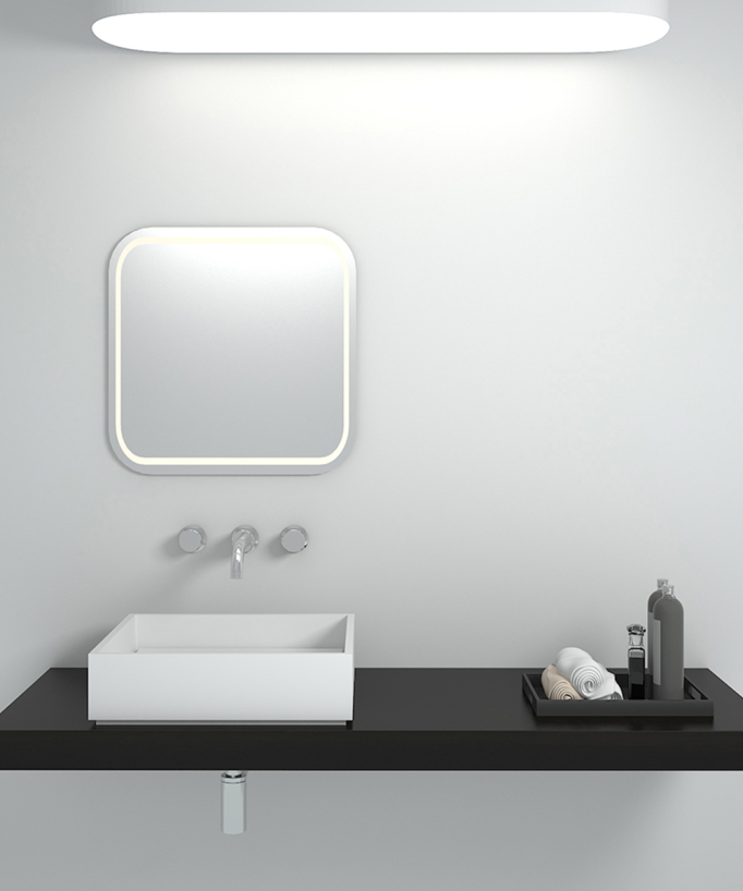 Quadratische Aufsatzwaschschale aus Solid Surface Mattweiß – Boma