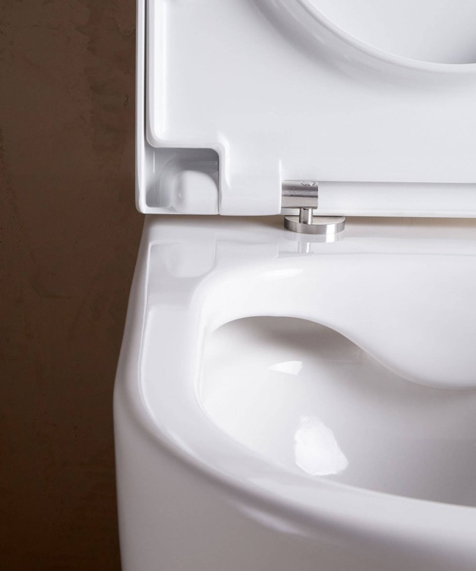 Wand-Tiefspül-WC mit Sitz, Weiß matt – Arc