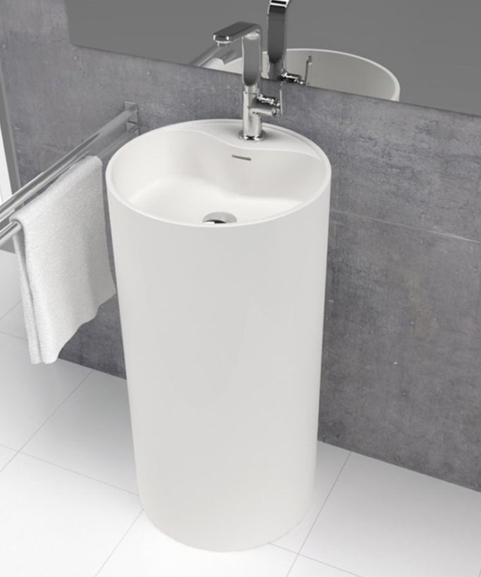 Moderne Standwaschbecken Vistabella - Weiß Ø45 cm