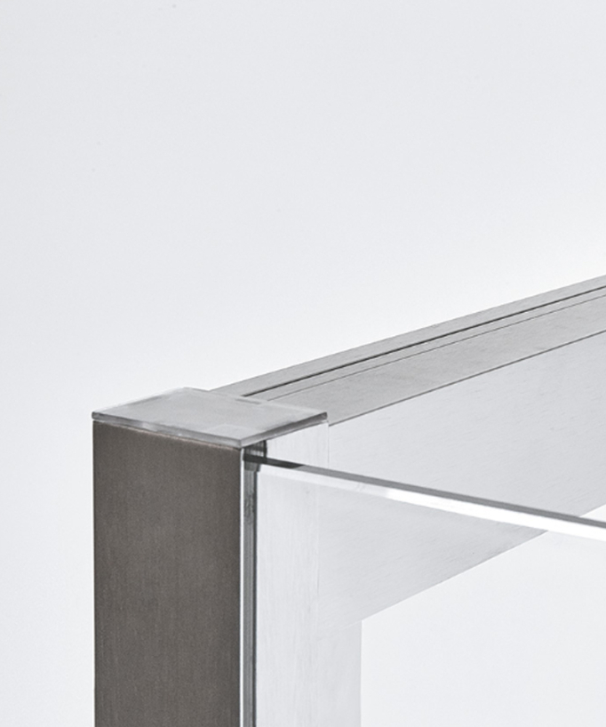 Feste Duschwand seitlich Style Gebürstetes Nickel