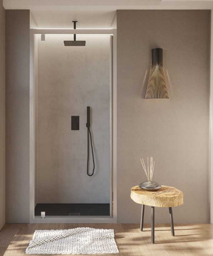 Drehbare Duschwand Front Style Nickel gebürstet