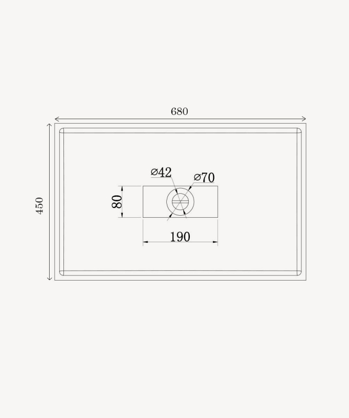 Rechteckiges Aufsatzwaschbecken aus Solid Surface, mattweiß – Owando