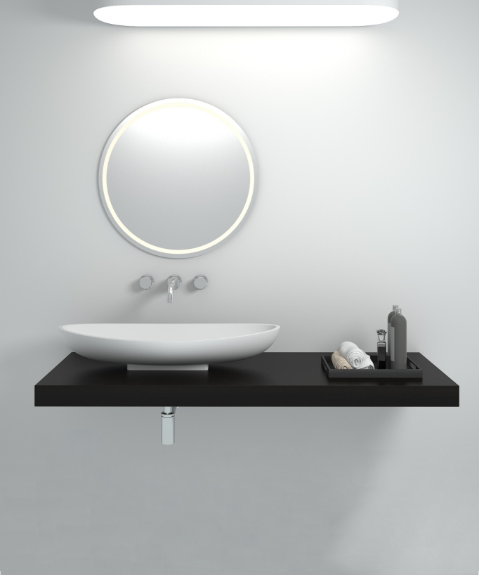 Moderne Aufsatzwaschschale Solid Surface Mattweiß - Kinshasa