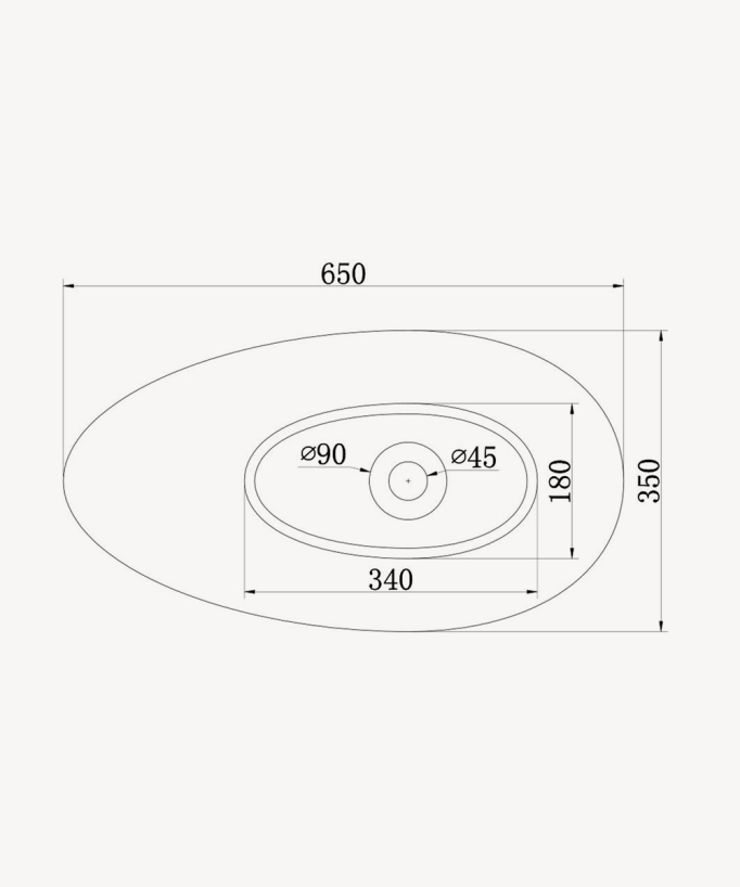 Kananga Aufsatzwaschbecken oval Solid Surface Mattweiß