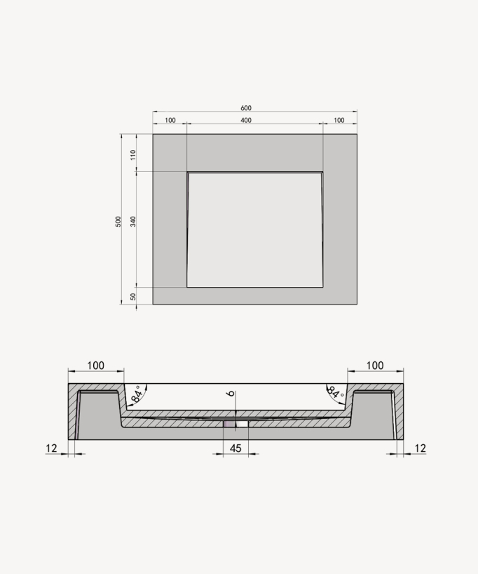 Aufsatz-Waschtisch rechteckig Solid Surface Weiß matt - Likasi