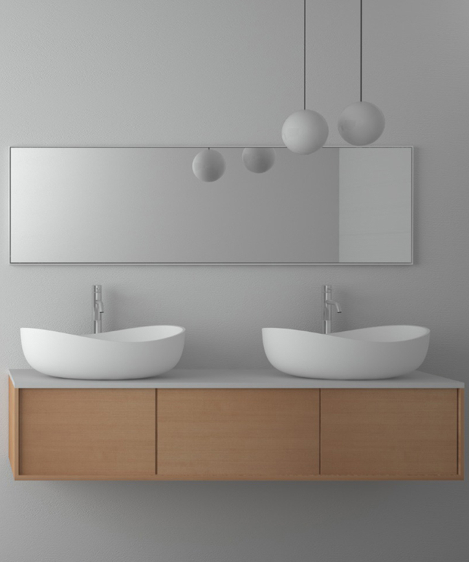 Aufsatzwaschbecken aus Solid Surface, Weiß matt - Kitwit