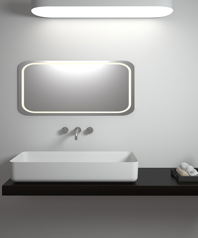 Aufsatzwaschbecken rechteckig Solid Surface Weiß Matt - Mbandaka