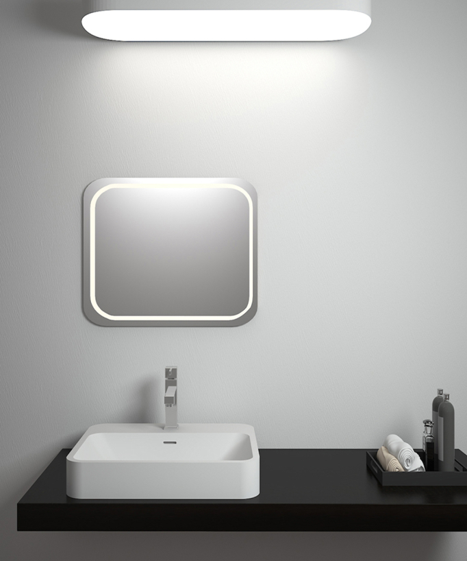 Aufsatzwaschbecken rechteckig Solid Surface Weiß matt - Butembo