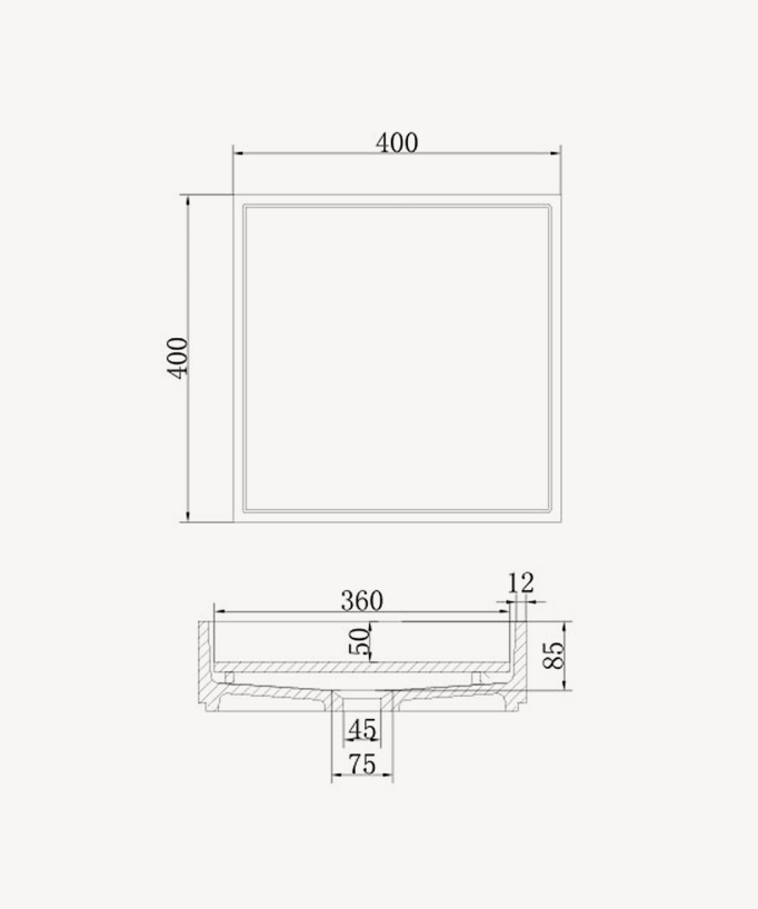 Quadratische Aufsatzwaschschale aus Solid Surface Mattweiß – Boma