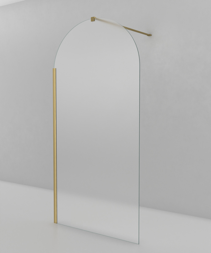 Santana Design-Duschwand Ice Glas, gebürstetes Gold