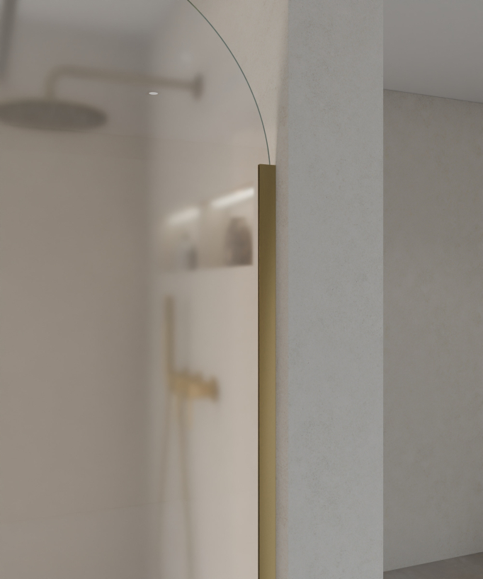 Santana Design-Duschwand Ice Glas, gebürstetes Gold