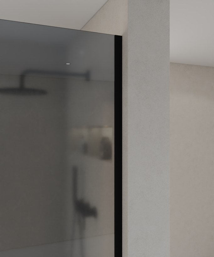 Seia - Rauchglas-Duschwand in Schwarz