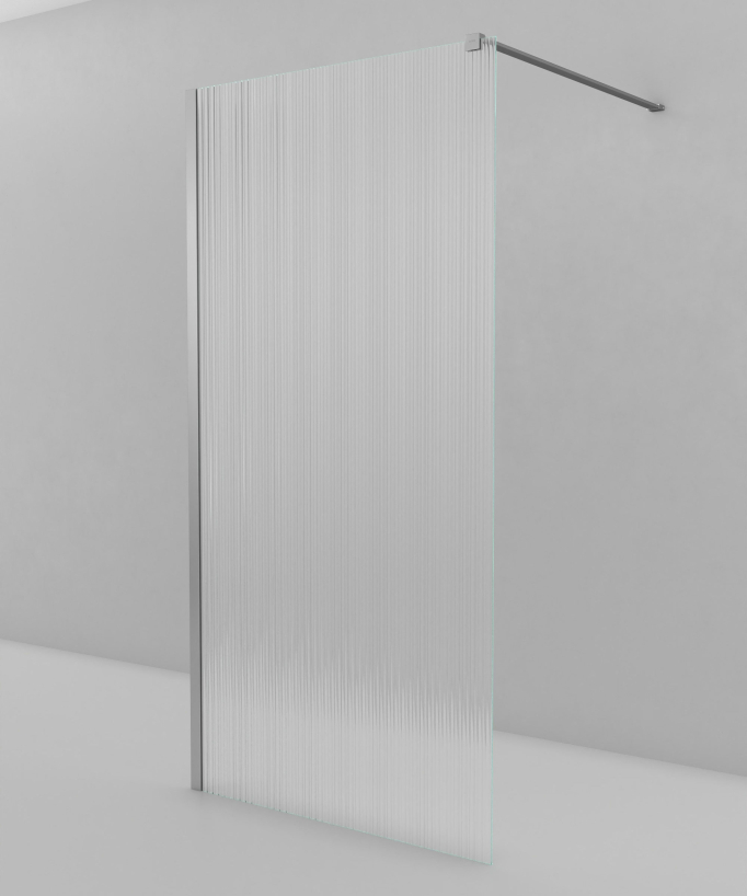 Vizela - Duschabtrennung geriffeltes Glas Chrom-Ausführung
