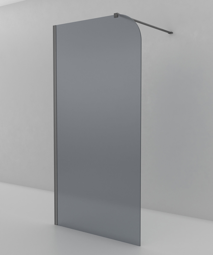 Beja - Feste Duschabtrennung Rauchglas, Profil Gunmetal