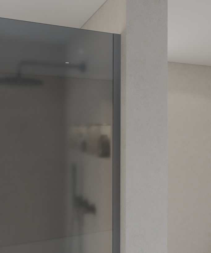 Beja - Feste Duschabtrennung Rauchglas, Profil Gunmetal