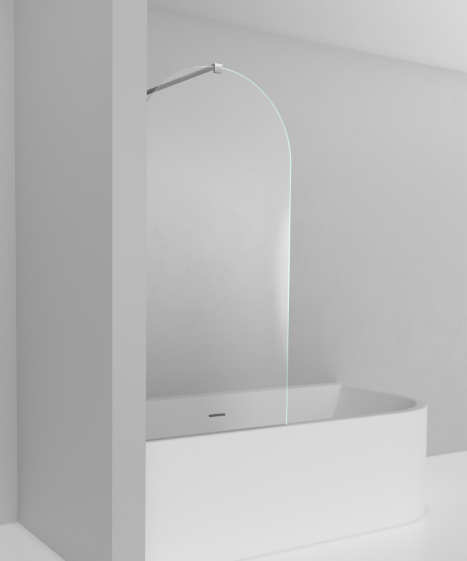 Feststehende Badewannenabtrennung Chrom 70 x 140 cm Leira