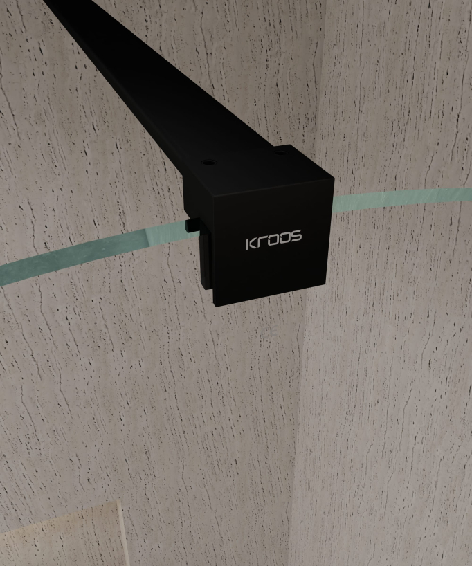 Duschabtrennung Badewanne Schwarz ESG 70 cm – Leira
