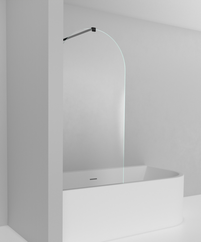 Duschabtrennung Badewanne Schwarz ESG 70 cm – Leira
