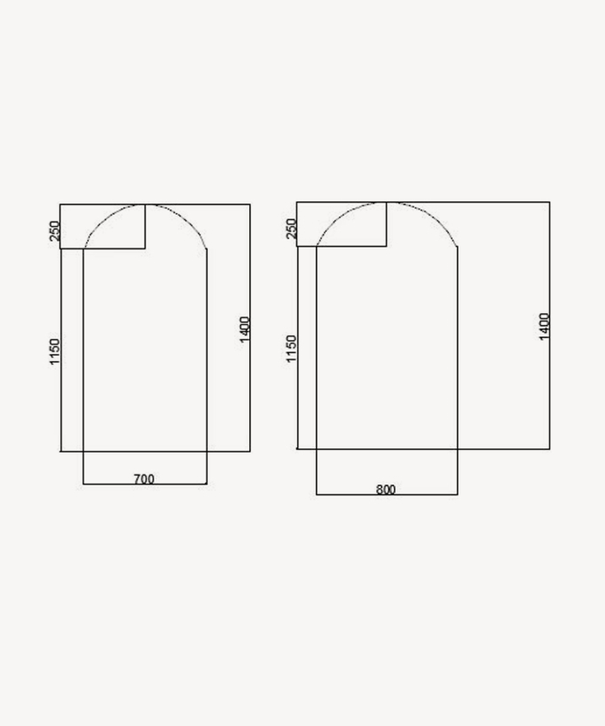 Feste Badewannenabtrennung 70 cm aus gebogenem Einscheibensicherheitsglas, roségold gebürstet – Leira