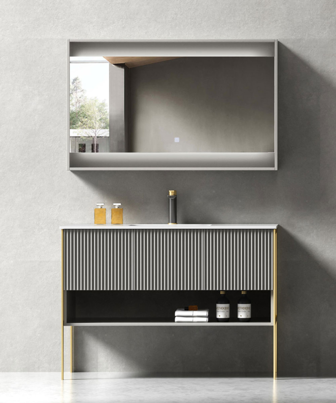 Badezimmer-Unterschrank Grau - Calcutta