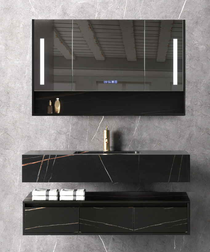 Badezimmermöbel Madras Schwarz – 150 cm