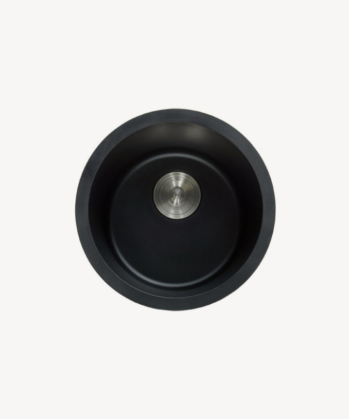 Rundes Spülbecken 420 mm – Granit Schwarz – Ebène