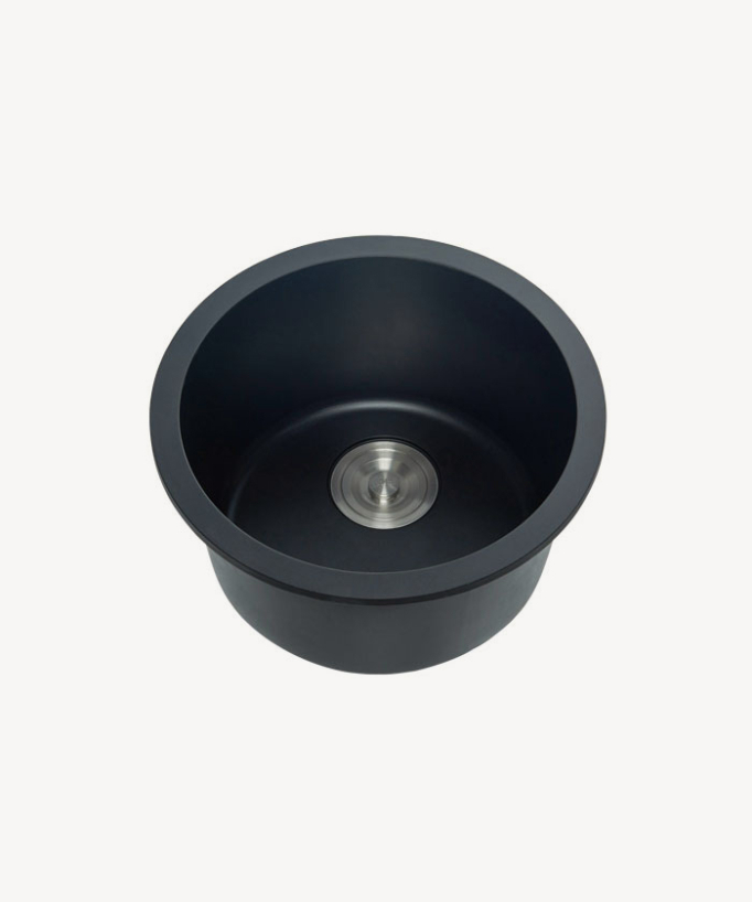 Rundes Spülbecken 420 mm – Granit Schwarz – Ebène