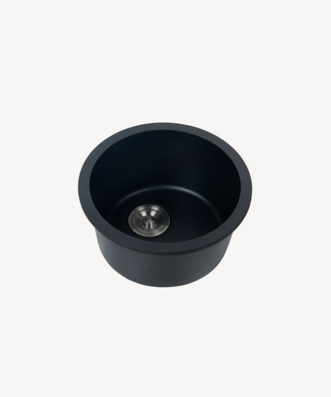Rundes Spülbecken 420 mm – Granit Schwarz – Ebène